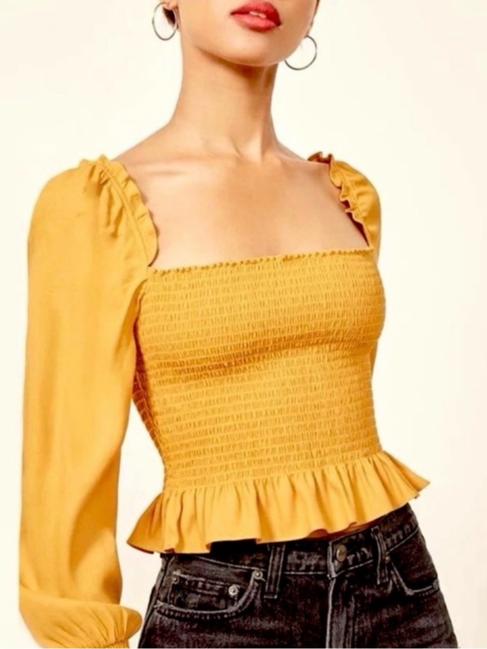 Reformation Francis Long Sleeve Top